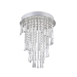 LED-Deckenlampe Pomp, Ø 30 cm, chrom, Acryl/Metall, CCT