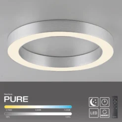 LED-Deckenlampe PURE Lines, Ø 35 cm, silberfarben, CCT