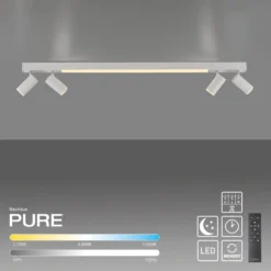 LED-Deckenlampe PURE Lines, 120 cm, weiß, CCT, Fernbedienung