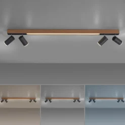 LED-Deckenlampe PURE Lines Spot, 120 cm, oak/graphite