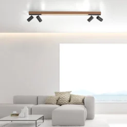LED-Deckenlampe PURE Lines Spot, 120 cm, oak/graphite