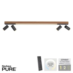 LED-Deckenlampe PURE Lines Spot, 120 cm, oak/graphite