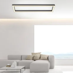 LED-Deckenlampe PURE Lines Square, 110 cm, graphite, Remote