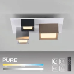 LED-Deckenlampe PURE Manhatten, multicolor, 3-flg., CCT
