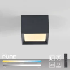 LED-Deckenlampe PURE Manhatten, mystic grey, 1-flg., CCT