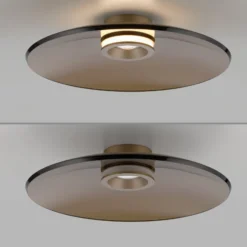 LED-Deckenlampe PURE Moon, bronce, Ø50cm, Amberglas (dunkel)