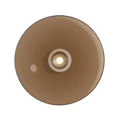 LED-Deckenlampe PURE Moon, bronce, Ø50cm, Amberglas (dunkel)