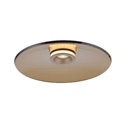 LED-Deckenlampe PURE Moon, bronce, Ø50cm, Amberglas (dunkel)