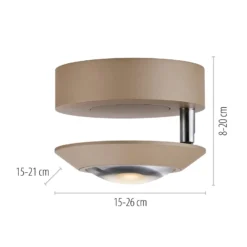 LED-Deckenlampe PURE Oculis bronzefarben, Ø 15 cm Eisen/Glas