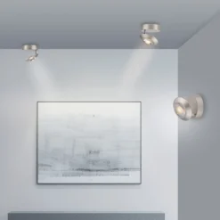 LED-Deckenlampe PURE Oculis, silberfarben Ø 15 cm Eisen/Glas