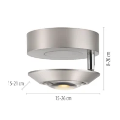 LED-Deckenlampe PURE Oculis, silberfarben Ø 15 cm Eisen/Glas