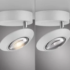 LED-Deckenlampe PURE Oculis, weiß, Ø 15 cm, Eisen/Glas