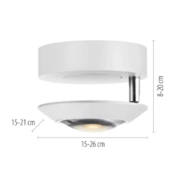 LED-Deckenlampe PURE Oculis, weiß, Ø 15 cm, Eisen/Glas