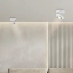 LED-Deckenlampe PURE Oculis, weiß, Ø 15 cm, Eisen/Glas
