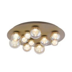 LED-Deckenlampe PURE Popup, bronze/amber Ø 60 cm CCT, 11-fl.