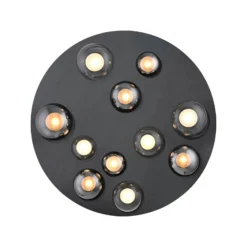 LED-Deckenlampe PURE Popup, grau/rauchgrau, Ø 60 cm, 11-fl.