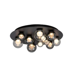 LED-Deckenlampe PURE Popup, grau/rauchgrau, Ø 60 cm, 11-fl.