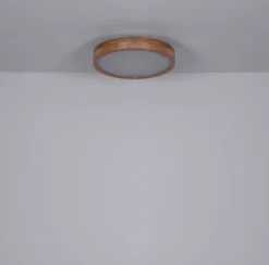 LED-Deckenlampe Rainer, Ø 40 cm, Holzoptik, Metall, CCT