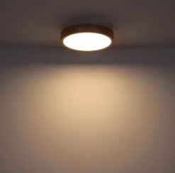 LED-Deckenlampe Rainer, Ø 40 cm, Holzoptik, Metall, CCT