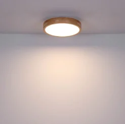 LED-Deckenlampe Rainer, Ø 40 cm, Holzoptik, Metall, CCT