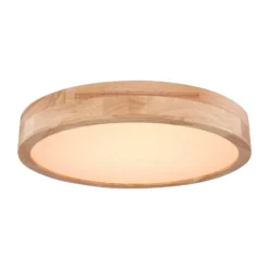 LED-Deckenlampe Rainer, Ø 40 cm, Holzoptik, Metall, CCT