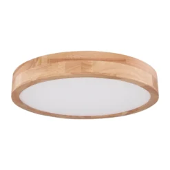 LED-Deckenlampe Rainer, Ø 40 cm, Holzoptik, Metall, CCT