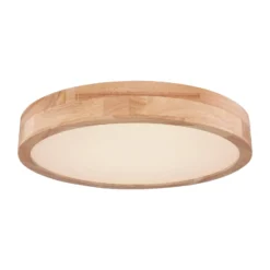 LED-Deckenlampe Rainer, Ø 40 cm, Holzoptik, Metall, CCT