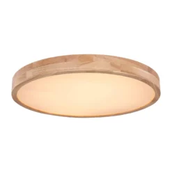 LED-Deckenlampe Rainer, Ø 60 cm, Holzoptik, Metall, CCT