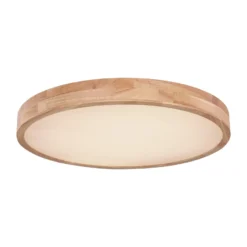 LED-Deckenlampe Rainer, Ø 60 cm, Holzoptik, Metall, CCT