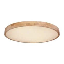 LED-Deckenlampe Rainer, Ø 80 cm, Holzoptik, Metall, CCT