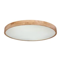 LED-Deckenlampe Rainer, Ø 80 cm, Holzoptik, Metall, CCT