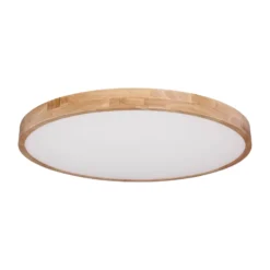 LED-Deckenlampe Rainer, Ø 80 cm, Holzoptik, Metall, CCT