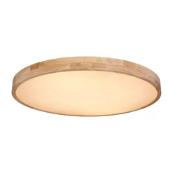 LED-Deckenlampe Rainer, Ø 80 cm, Holzoptik, Metall, CCT