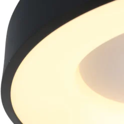 LED-Deckenlampe Ringlede, 2.700 K, Ø 48 cm, schwarz, Metall
