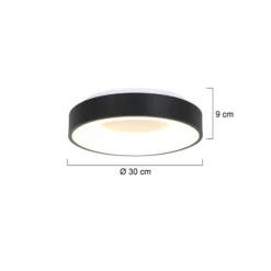 LED-Deckenlampe Ringlede, 2.700 K, Ø 30 cm, schwarz, Metall
