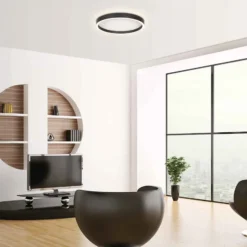 LED-Deckenlampe Ringlux, schwarz, Ø 40 cm, Metall, 2.700 K