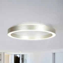 LED-Deckenlampe Ringlux, stahlgrau, Ø 40 cm, Metall, 2.700 K