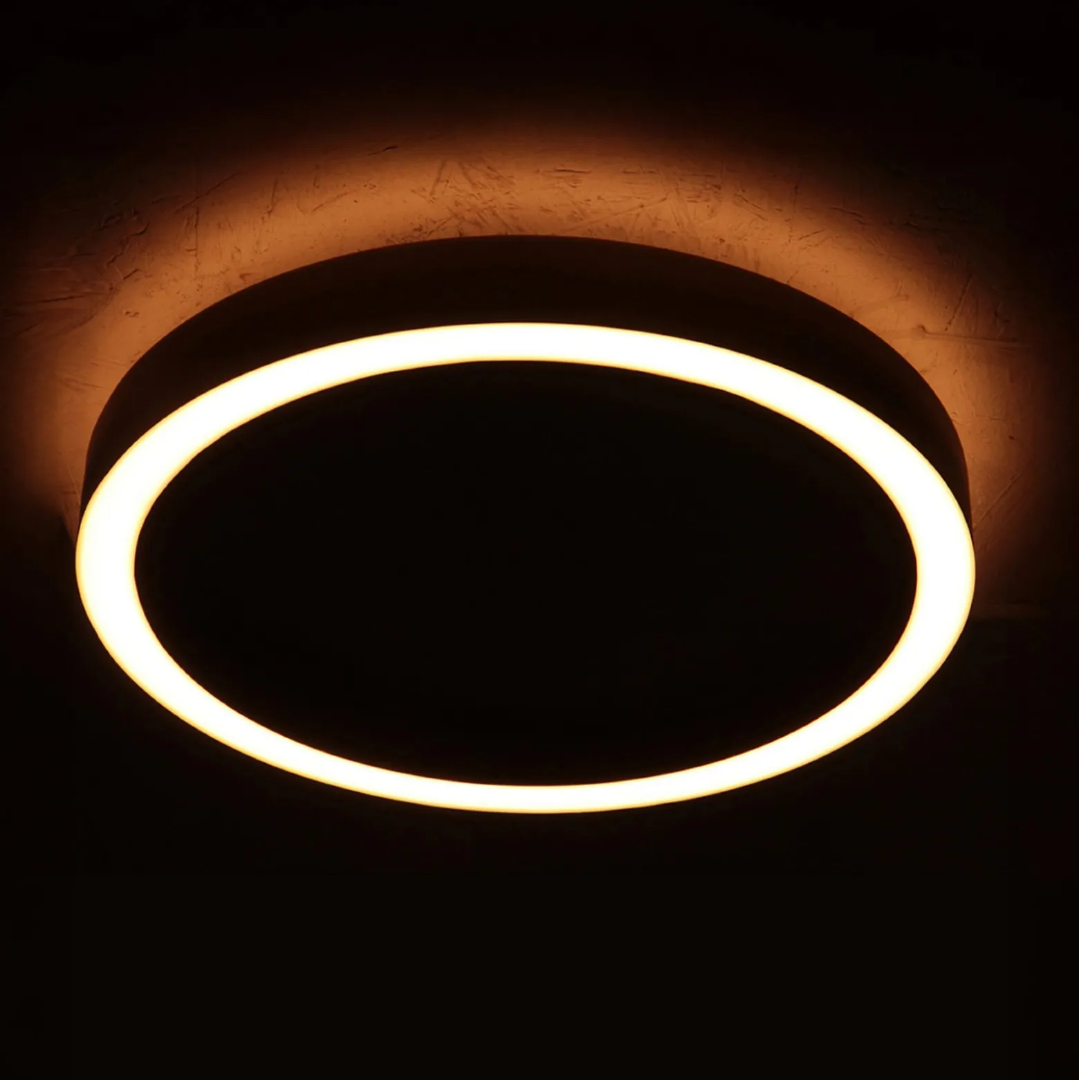 LED-Deckenlampe Ringlux, stahlgrau, Ø 40 cm, Metall, 2.700 K