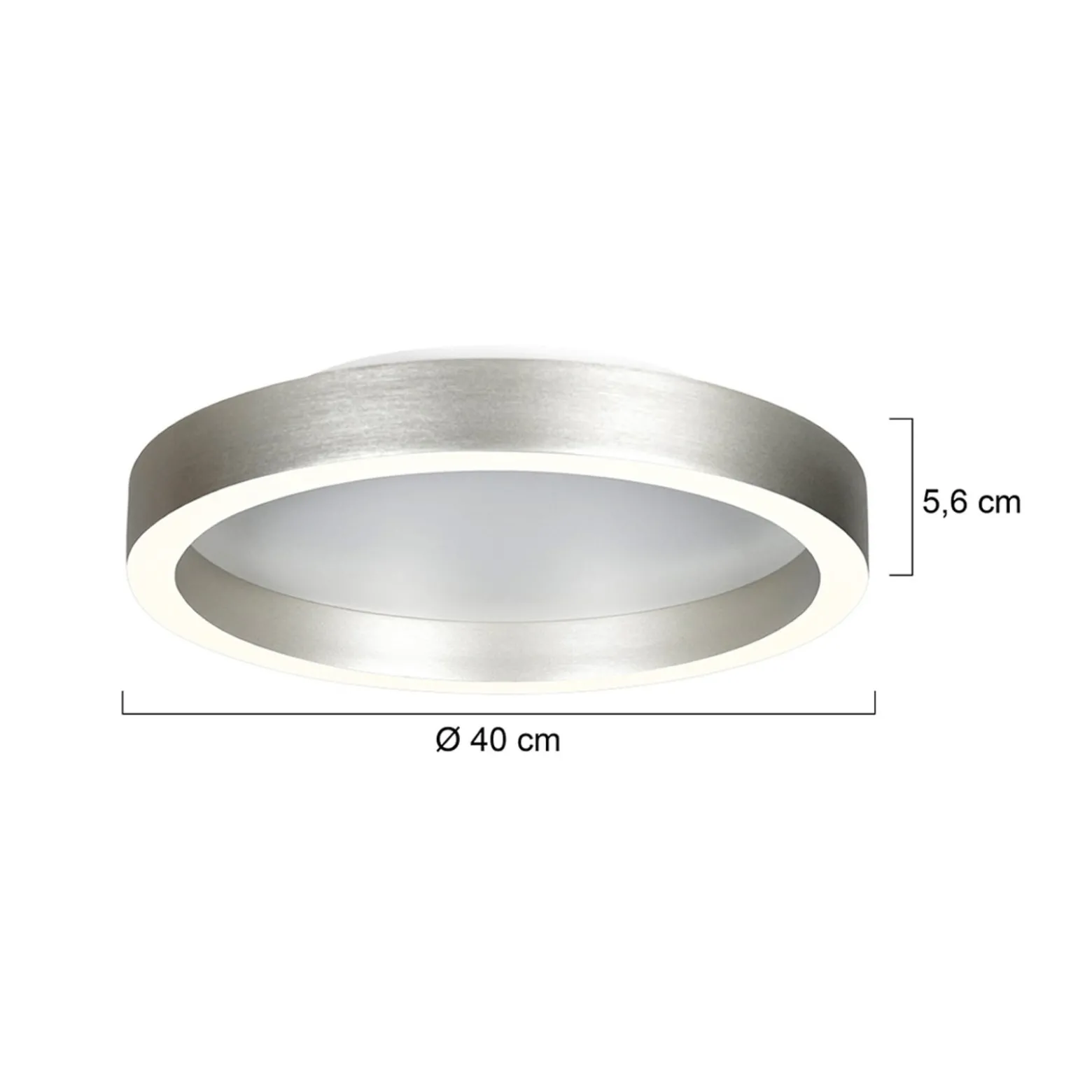 LED-Deckenlampe Ringlux, stahlgrau, Ø 40 cm, Metall, 2.700 K