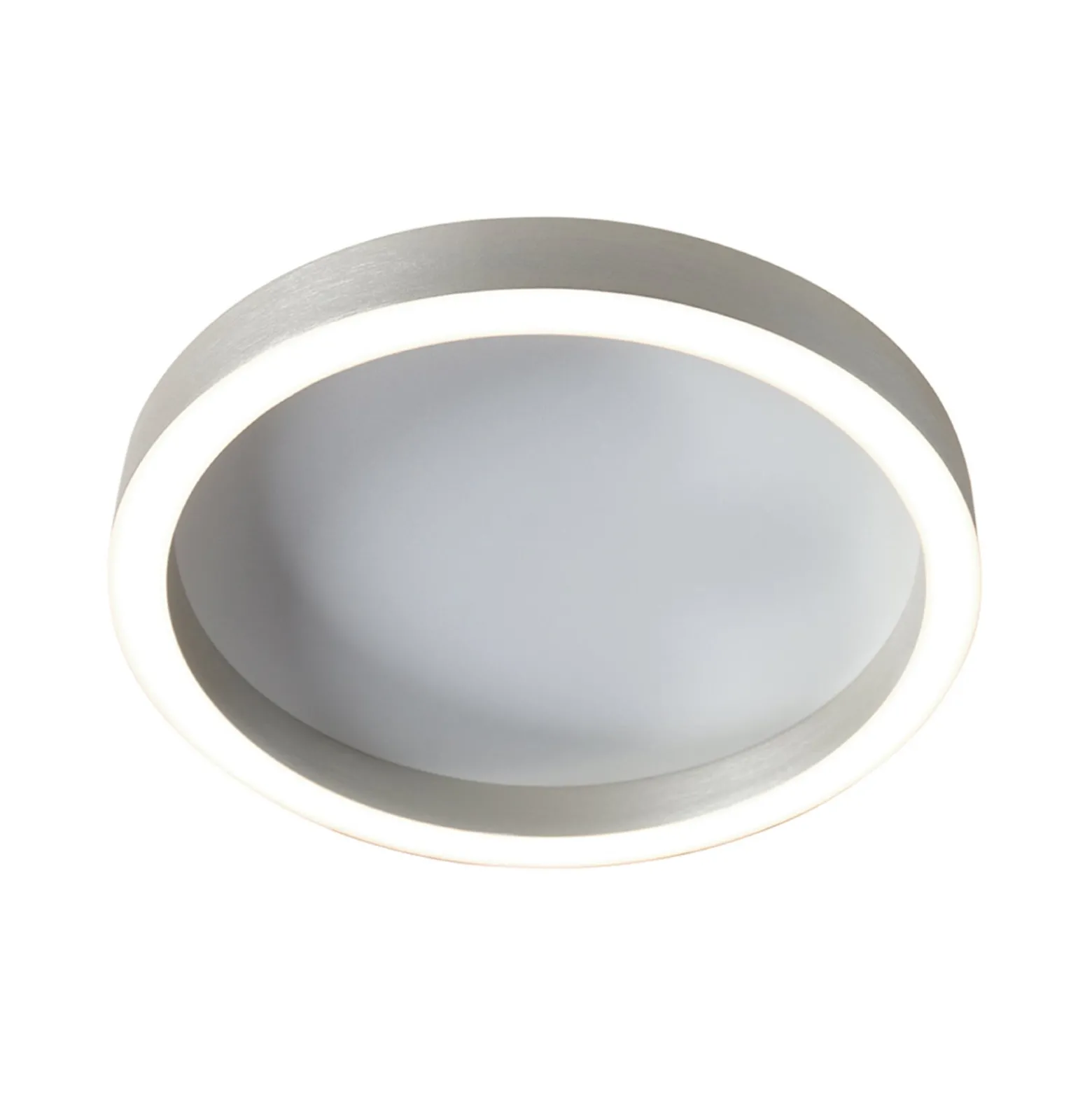 LED-Deckenlampe Ringlux, stahlgrau, Ø 40 cm, Metall, 2.700 K