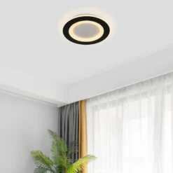 LED-Deckenlampe Ringo, Ø 25 cm, schwarz/weiß Eisen/Acryl CCT