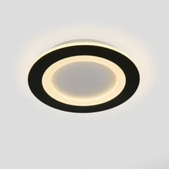 LED-Deckenlampe Ringo, Ø 39 cm, schwarz/weiß Eisen/Acryl CCT