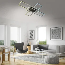 LED-Deckenlampe Roami, 104x71cm, schwarz, CCT, Fernbedienung