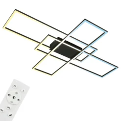 LED-Deckenlampe Roami, 104x71cm, schwarz, CCT, Fernbedienung