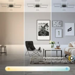 LED-Deckenlampe Roami, 104x71cm, schwarz, CCT, Fernbedienung