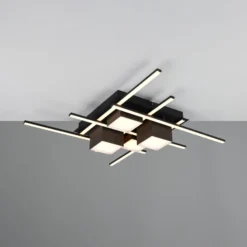 LED-Deckenlampe Roger, schwarz matt, Metall, CCT, Fernbed.
