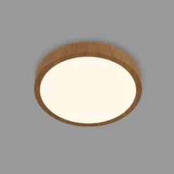 LED-Deckenlampe Runa Wood Holzoptik 3.000 K Ø38cm