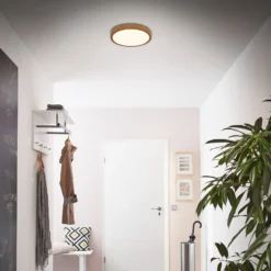 LED-Deckenlampe Runa Wood Holzoptik 3.000 K Ø28cm
