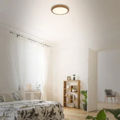 LED-Deckenlampe Runa Wood Holzoptik 3.000 K Ø28cm