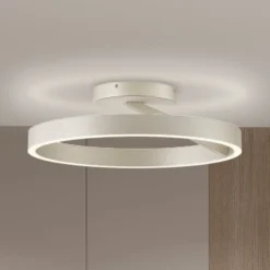 LED-Deckenlampe Saturn, Ø 50 cm, creme-silberfarben, Metall